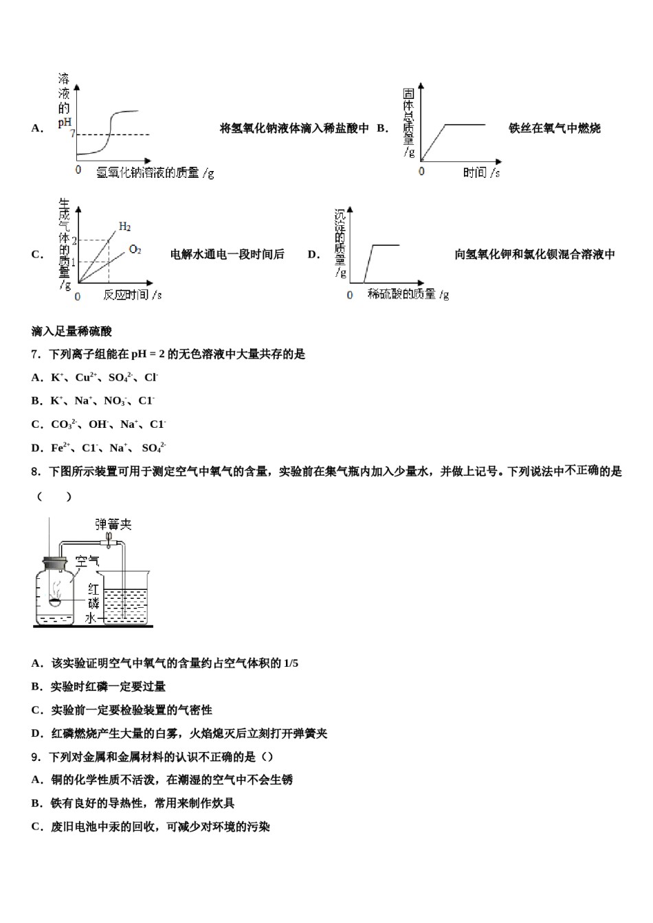 2024届黑龙江省黑河北安市中考化学押题试卷含解析.doc_第2页
