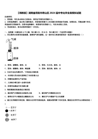 【湘教版】湖南省岳阳市君山区2024届中考化学全真模拟试题含解析.doc