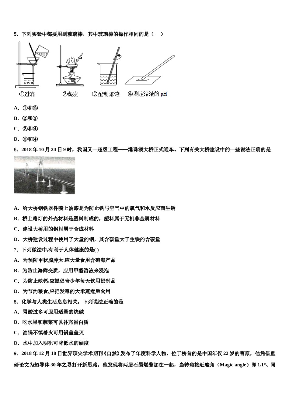 【苏科版】江苏省宜兴新街2024年中考冲刺卷化学试题含解析.doc_第2页