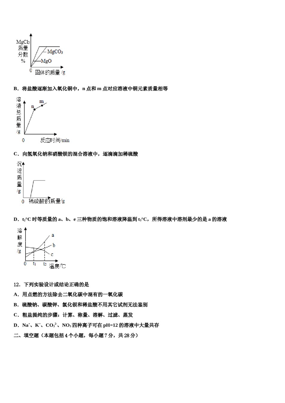 上海市廊下中学2024年中考化学仿真试卷含解析.doc_第3页