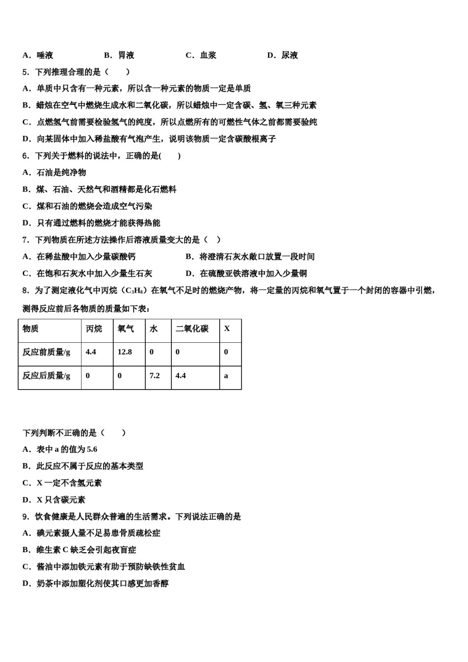上海市松江区世泽中学2024届中考五模化学试题含解析.doc_第2页