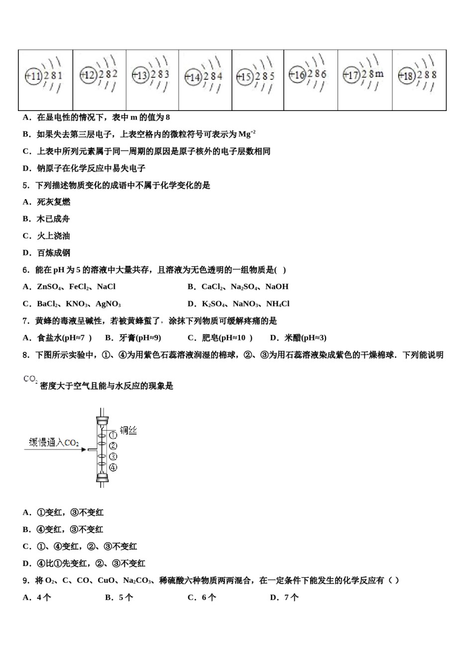 上海市浦东新区（四署）2023-2024学年初中化学毕业考试模拟冲刺卷含解析.doc_第2页