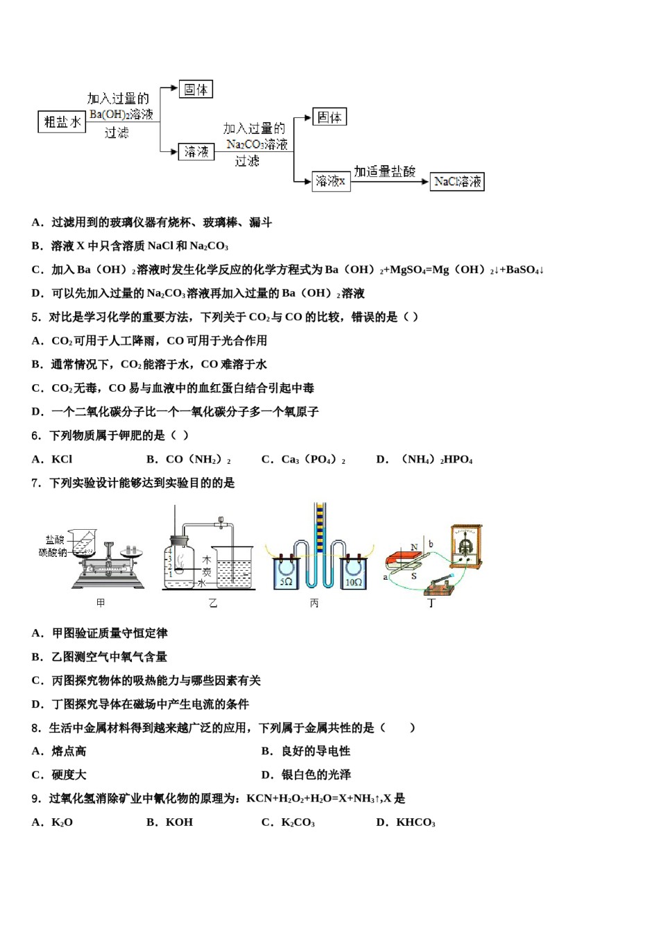 上海市黄浦区名校2023-2024学年中考化学猜题卷含解析.doc_第2页