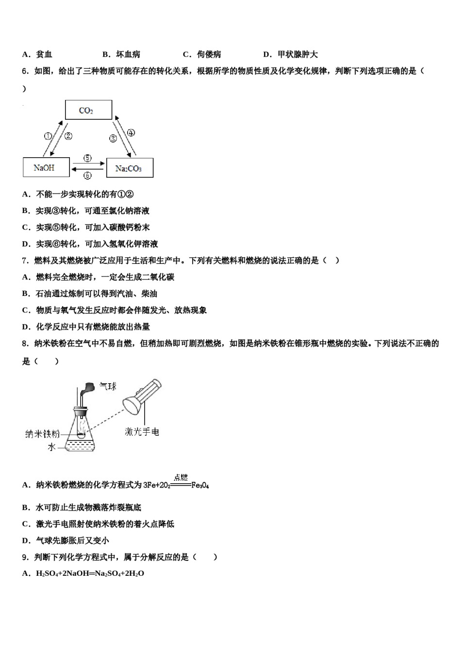 上海杨浦区2023-2024学年毕业升学考试模拟卷化学卷含解析.doc_第2页