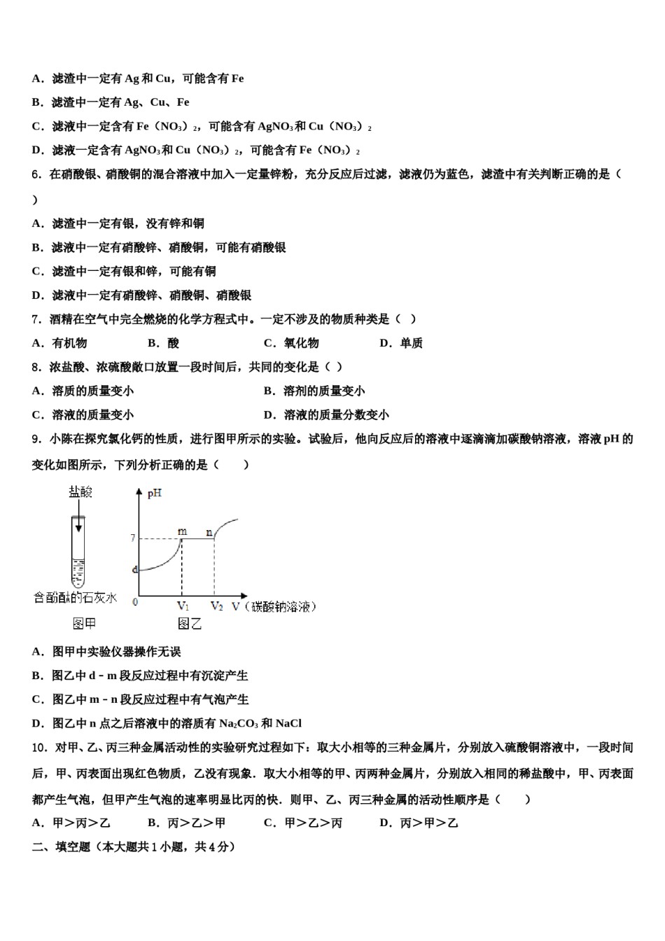丽水市重点中学2024届中考化学考前最后一卷含解析.doc_第2页