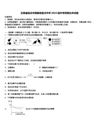 云南省临沧市镇康县重点中学2024届中考四模化学试题含解析.doc