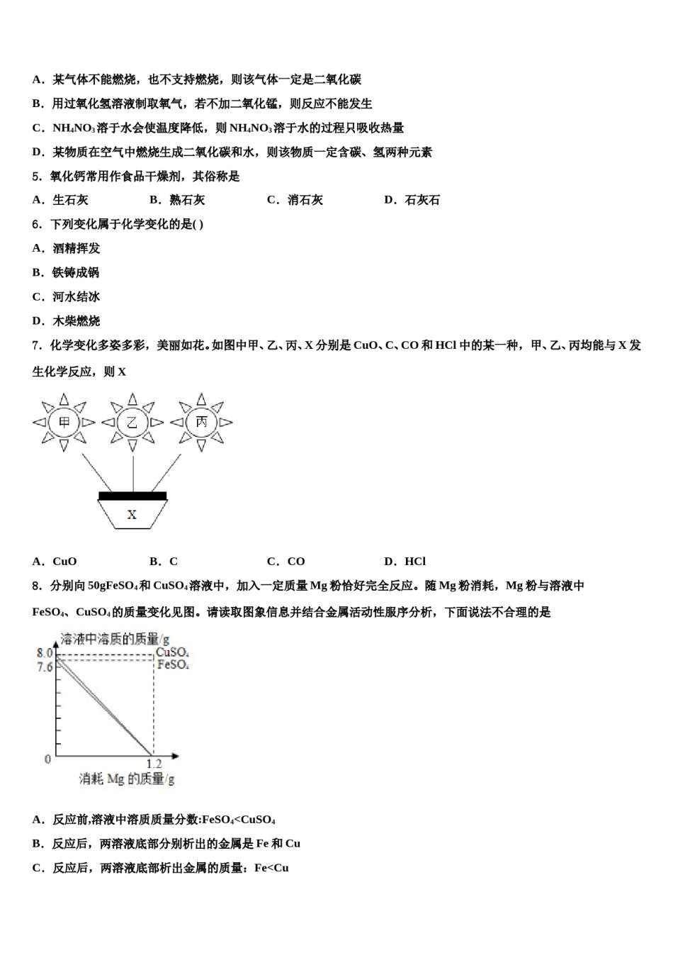 云南省云南大附中（一二一校区）2024年中考押题化学预测卷含解析.doc_第2页