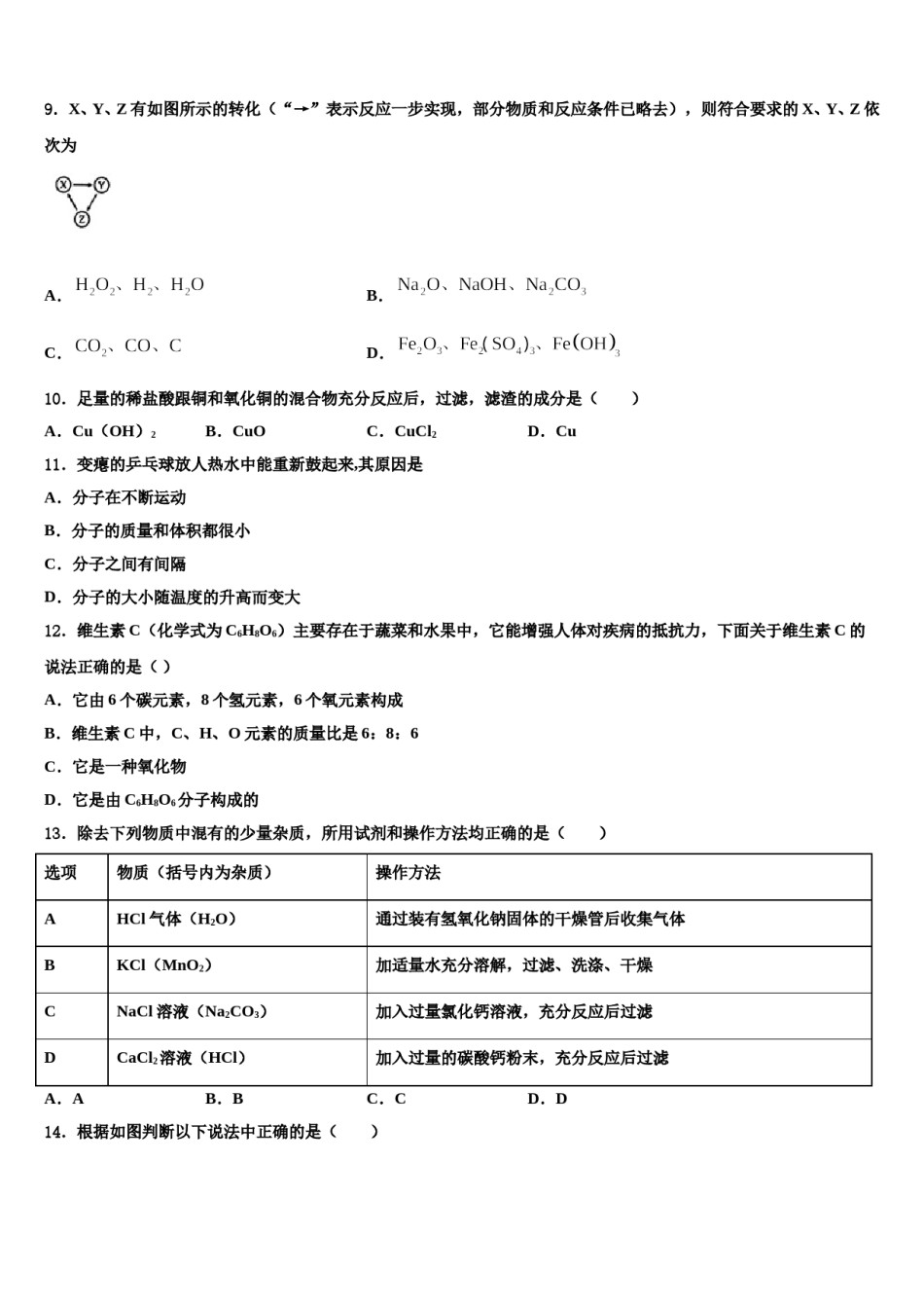 云南省师宗县重点达标名校2023-2024学年中考化学全真模拟试卷含解析.doc_第3页
