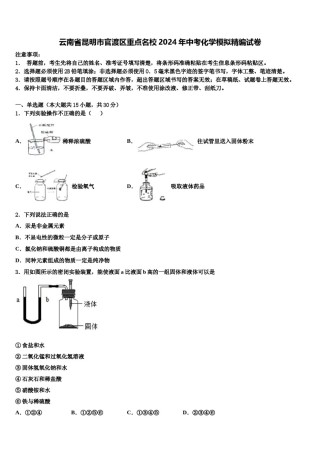 云南省昆明市官渡区重点名校2024年中考化学模拟精编试卷含解析.doc