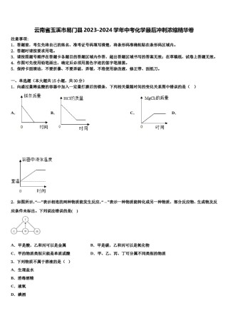 云南省玉溪市易门县2023-2024学年中考化学最后冲刺浓缩精华卷含解析.doc
