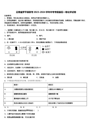 云南省罗平县联考2023-2024学年中考考前最后一卷化学试卷含解析.doc