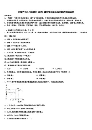 内蒙古包头市九原区2024届中考化学最后冲刺浓缩精华卷含解析.doc