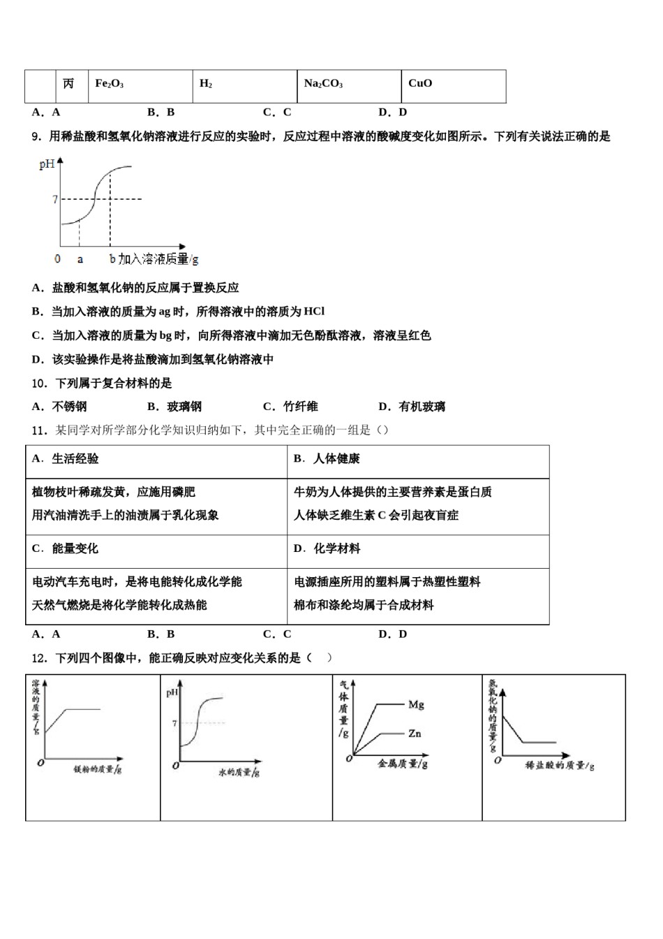 内蒙古巴彦淖尔临河区四校联考2023-2024学年中考化学四模试卷含解析.doc_第3页