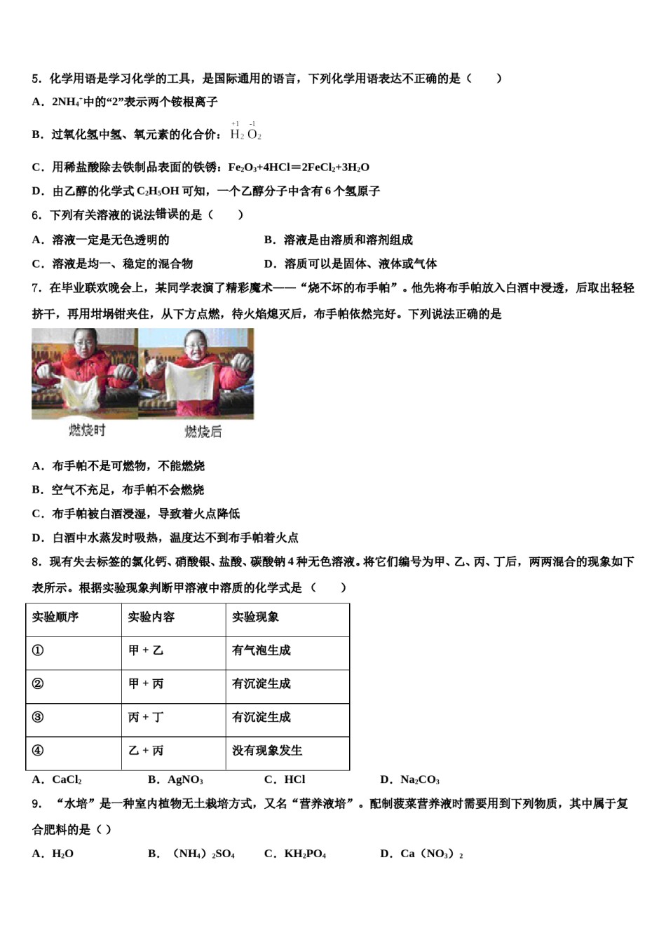 内蒙古自治区鄂尔多斯市康巴什区第二中学2024年中考化学适应性模拟试题含解析.doc_第2页