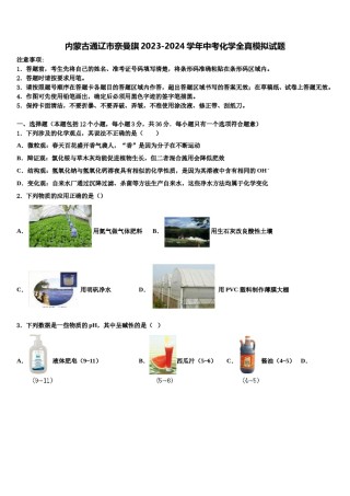 内蒙古通辽市奈曼旗2023-2024学年中考化学全真模拟试题含解析.doc