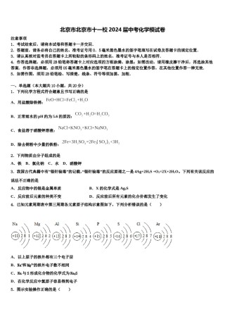 北京市北京市十一校2024届中考化学模试卷含解析.doc