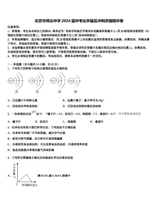 北京市师达中学2024届中考化学最后冲刺浓缩精华卷含解析.doc