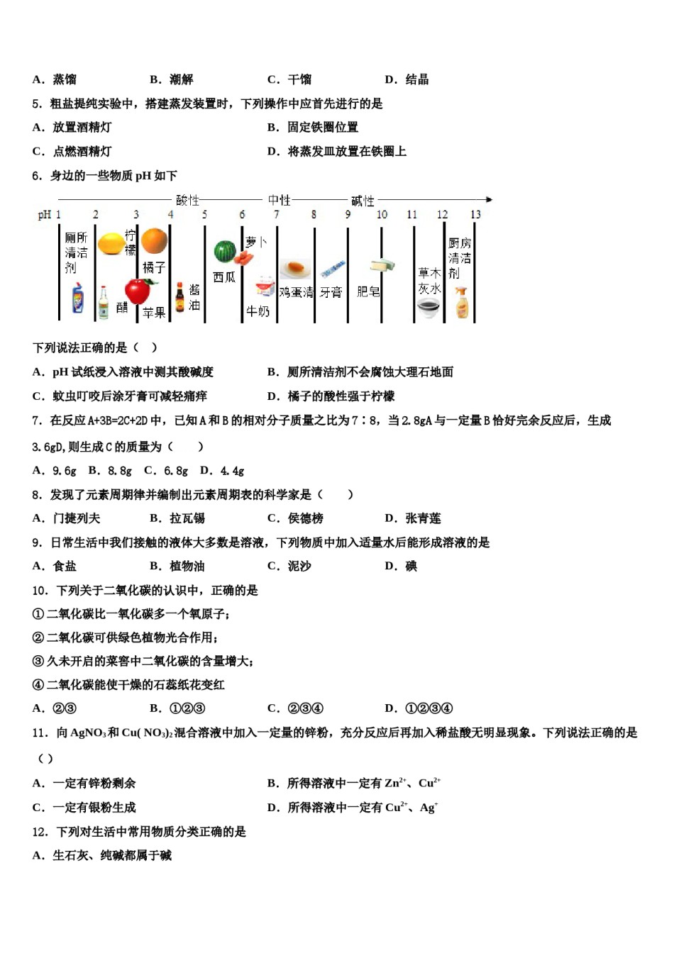 北京市海淀区中学国人民大附属中学2023-2024学年中考试题猜想化学试卷含解析.doc_第2页
