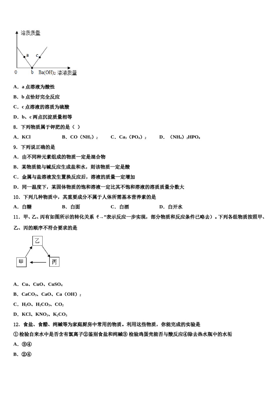 北京市第六十六中学2023-2024学年中考联考化学试卷含解析.doc_第3页