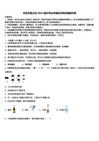 北京市顺义区2024届中考化学最后冲刺浓缩精华卷含解析.doc