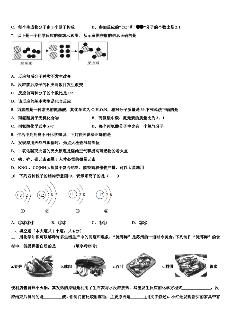 北师大重点名校2023-2024学年中考化学对点突破模拟试卷含解析.doc_第2页