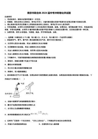 南京市联合体2024届中考冲刺卷化学试题含解析.doc