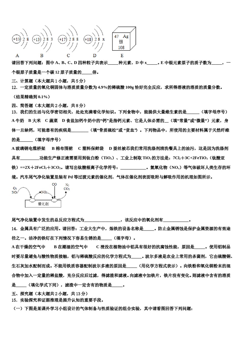 南安实验中学2024届中考化学适应性模拟试题含解析.doc_第3页
