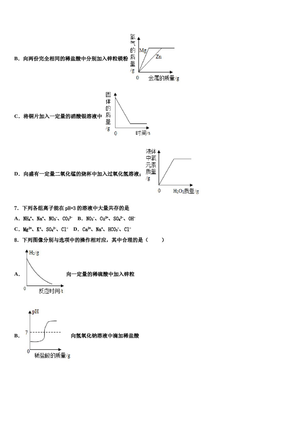 厦门市重点中学2024年初中化学毕业考试模拟冲刺卷含解析.doc_第3页