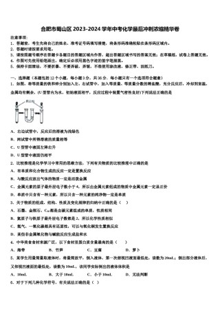 合肥市蜀山区2023-2024学年中考化学最后冲刺浓缩精华卷含解析.doc