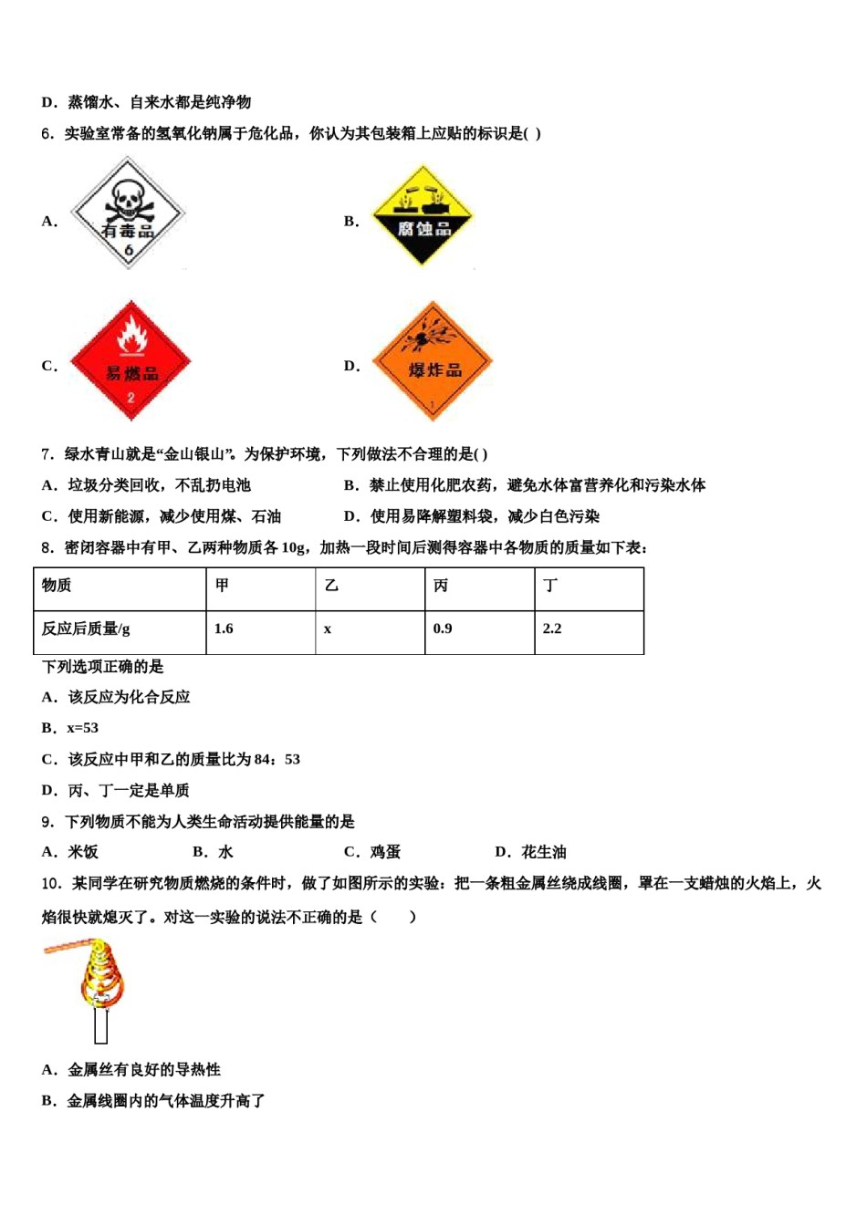 吉大附中达标名校2023-2024学年中考试题猜想化学试卷含解析.doc_第2页