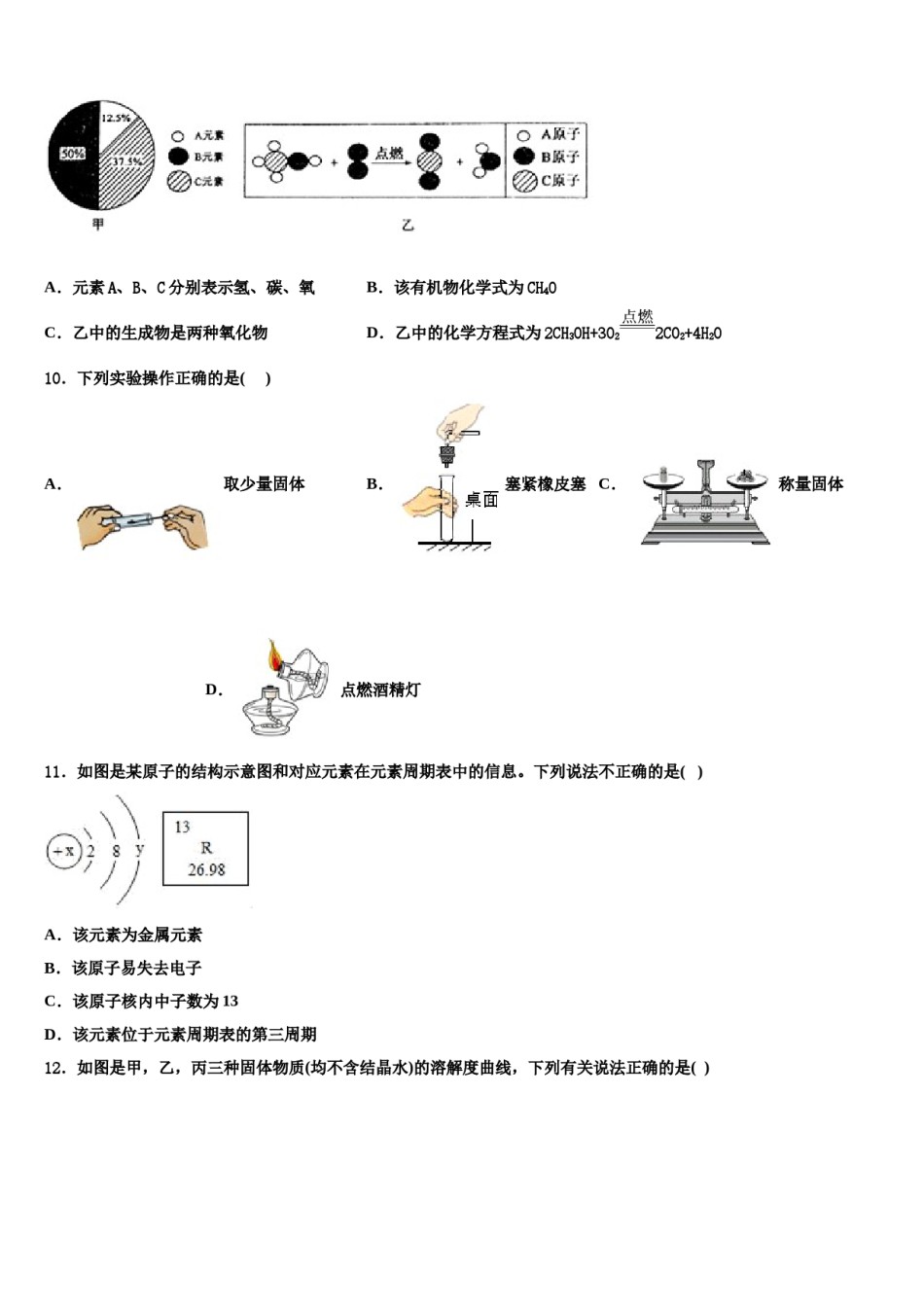 吉林省农安县杨树林中学2023-2024学年中考化学对点突破模拟试卷含解析.doc_第3页