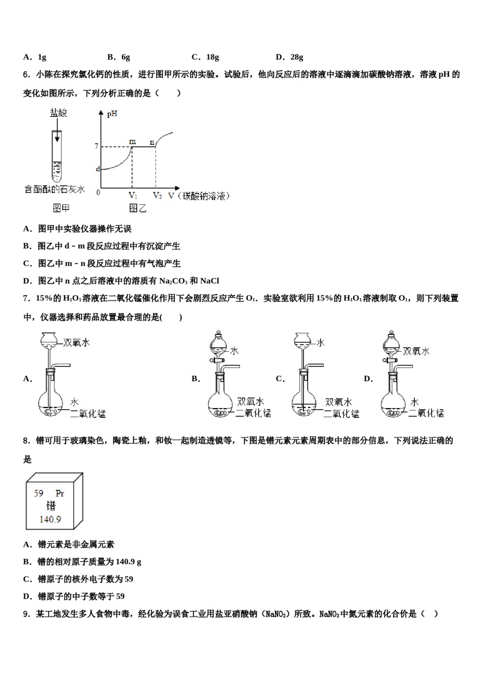 吉林省吉林市舒兰市2023-2024学年中考化学模拟预测题含解析.doc_第2页