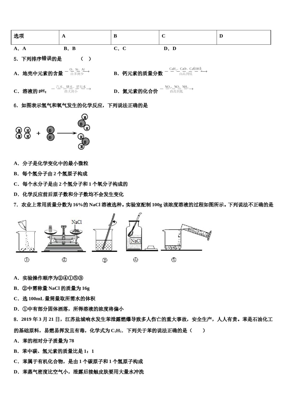 吉林省德惠市达标名校2024届中考化学五模试卷含解析.doc_第2页