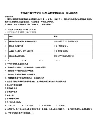 吉林省白城市大安市2024年中考考前最后一卷化学试卷含解析.doc
