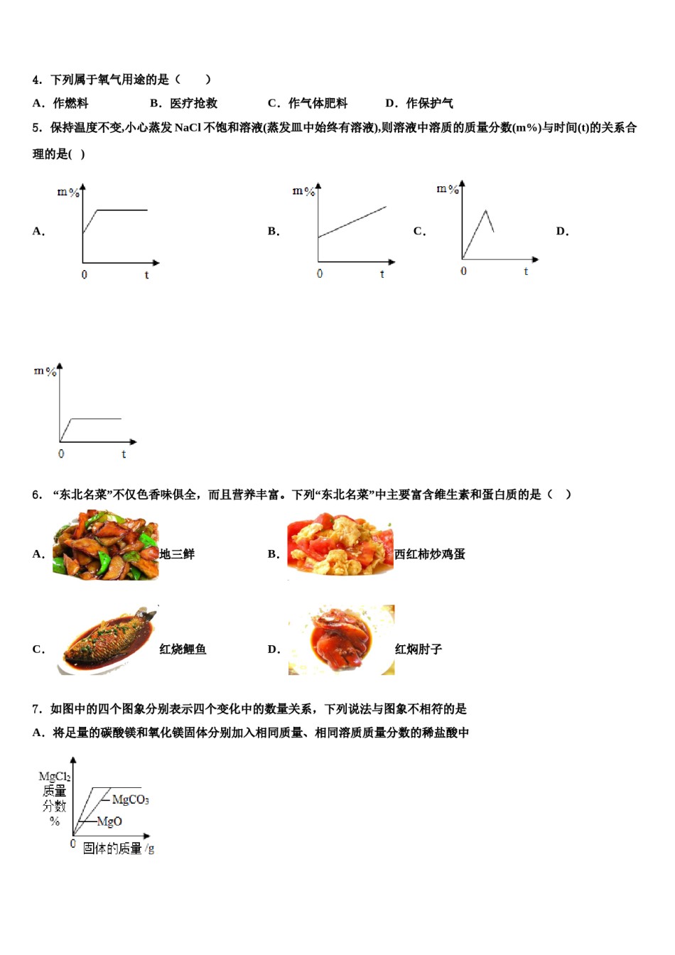 吉林省白山市2024年中考化学模试卷含解析.doc_第2页