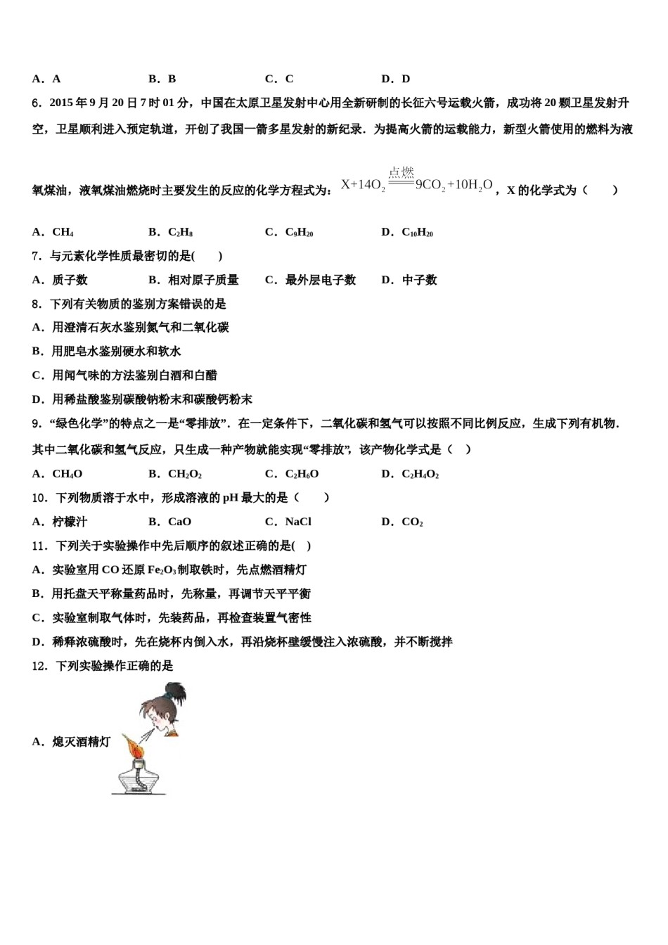 吉林省白山市长白县达标名校2024年中考联考化学试卷含解析.doc_第2页