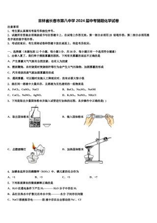 吉林省长春市第八中学2024届中考猜题化学试卷含解析.doc