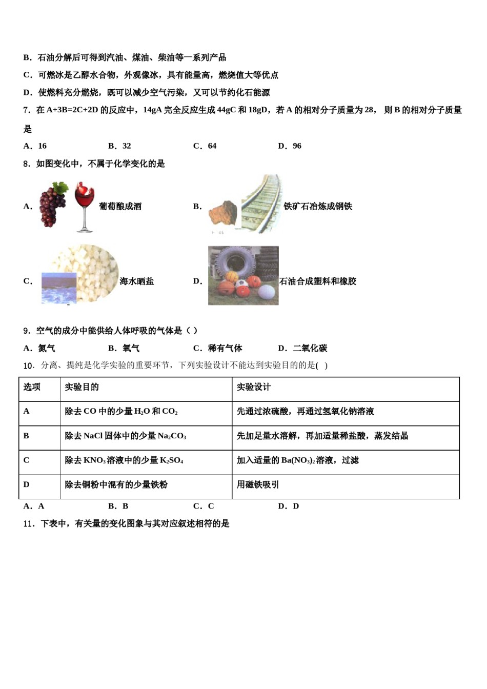 吉林省长春市重点名校2023-2024学年中考化学模拟精编试卷含解析.doc_第2页