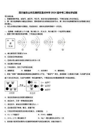 四川省乐山市五通桥区重点中学2024届中考二模化学试题含解析.doc