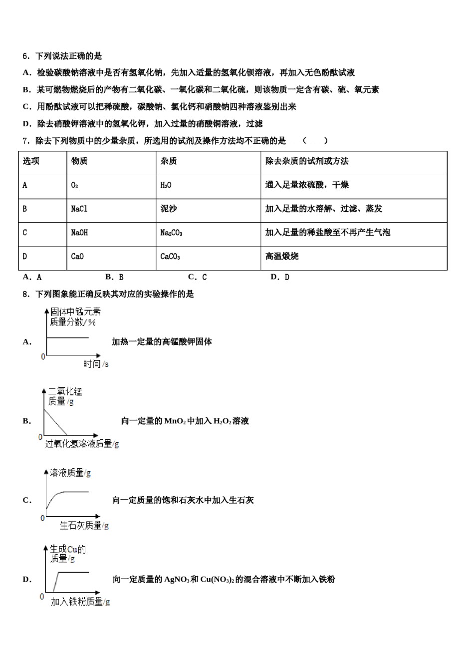 四川省乐山市井研县2024年中考化学考试模拟冲刺卷含解析.doc_第2页