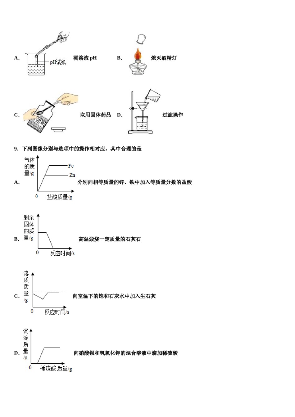 四川省乐山市夹江中学2024届初中化学毕业考试模拟冲刺卷含解析.doc_第3页