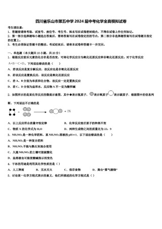 四川省乐山市第五中学2024届中考化学全真模拟试卷含解析.doc