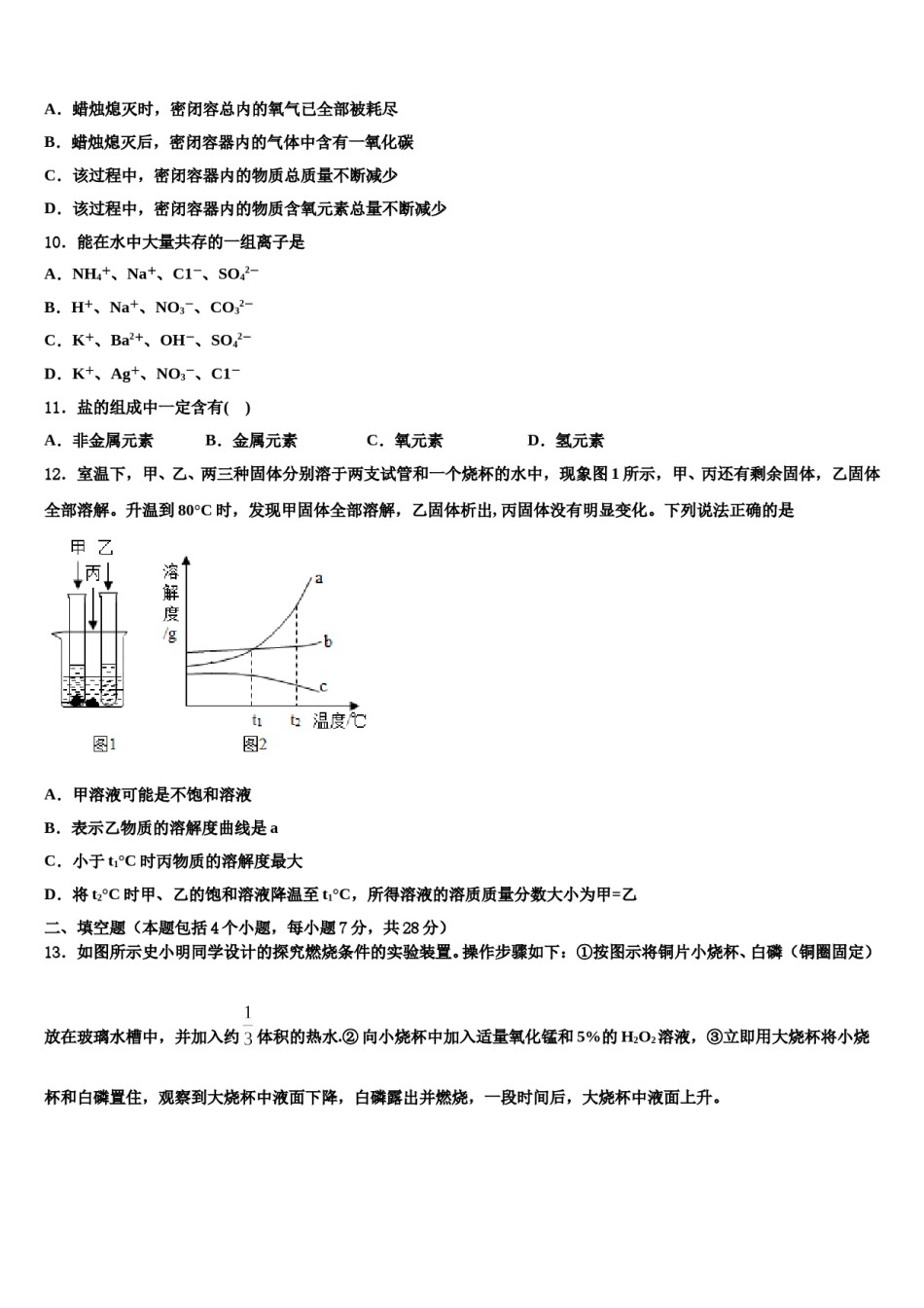 四川省内江市隆昌三中学2024届中考化学适应性模拟试题含解析.doc_第3页