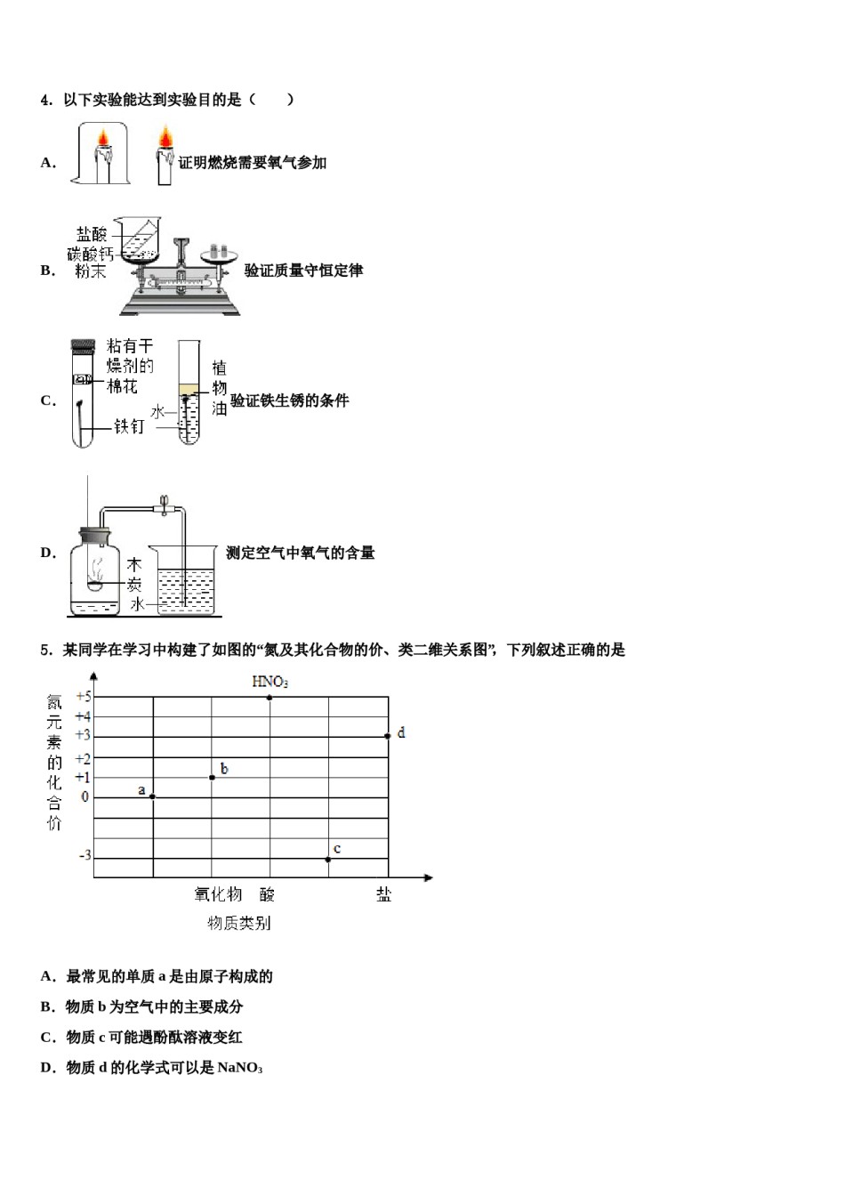四川省广安友谊中学2024年中考化学对点突破模拟试卷含解析.doc_第2页