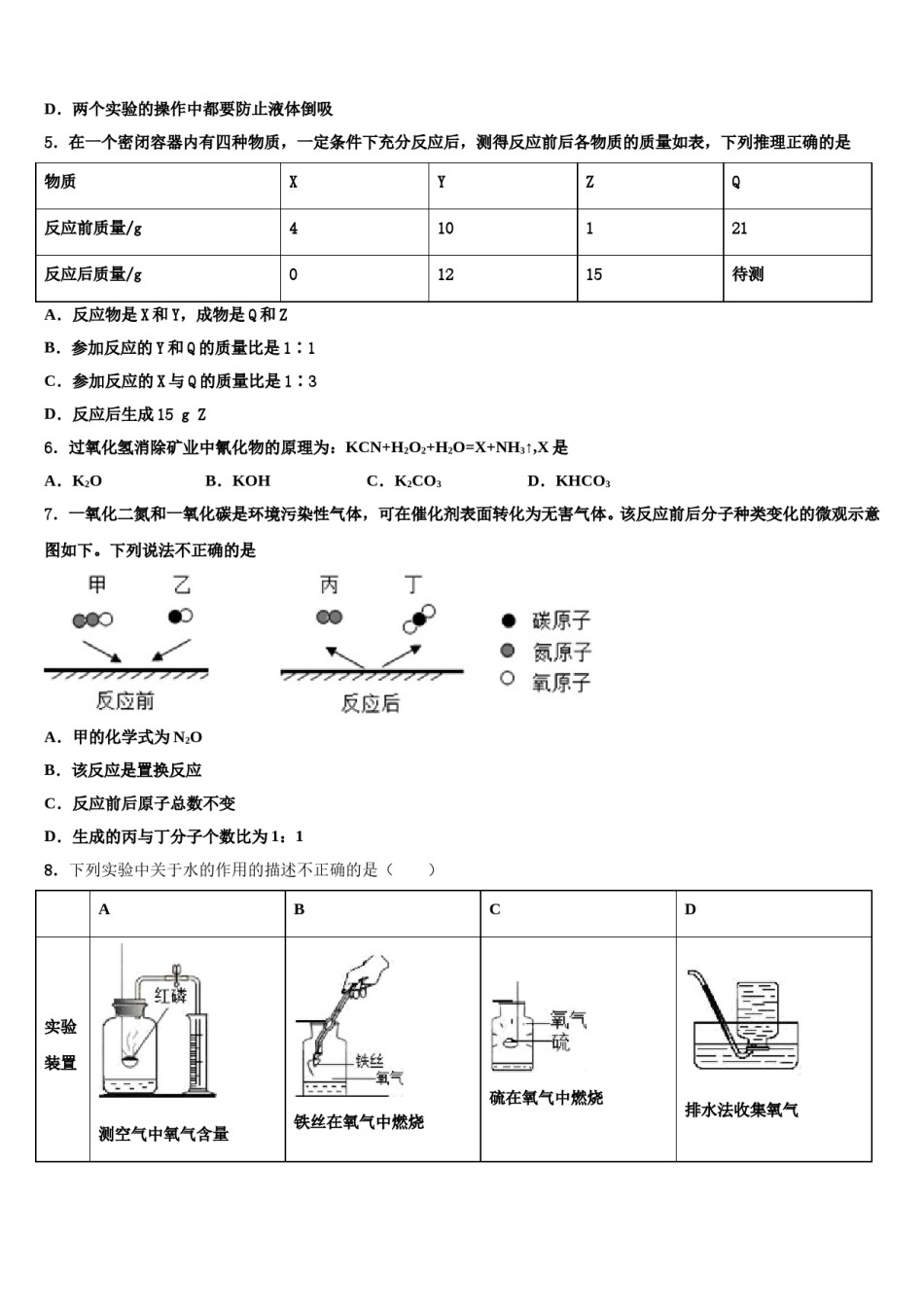 四川省广安市2024届初中化学毕业考试模拟冲刺卷含解析.doc_第2页
