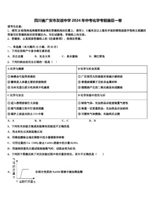 四川省广安市友谊中学2024年中考化学考前最后一卷含解析.doc