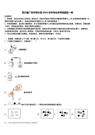 四川省广安市邻水县2024年中考化学考前最后一卷含解析.doc