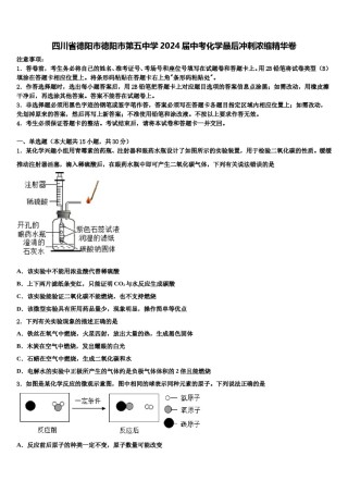 四川省德阳市德阳市第五中学2024届中考化学最后冲刺浓缩精华卷含解析.doc