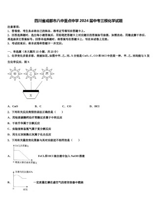 四川省成都市八中重点中学2024届中考三模化学试题含解析.doc