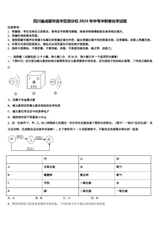四川省成都市青羊区部分校2024年中考冲刺卷化学试题含解析.doc